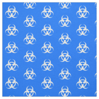 Tela Tejido de símbolos de riesgo de color azul y blanc