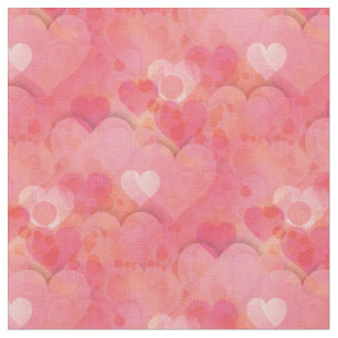Tela Tejido de sueños de corazones rosados