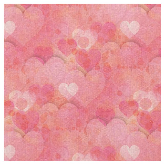 Tela Tejido de sueños de corazones rosados (De cerca)