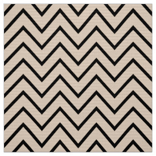 Tela Tejido de tapicería de chevron negro y crema