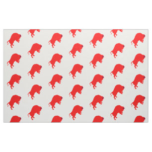 Tela Tejido de toros rojos