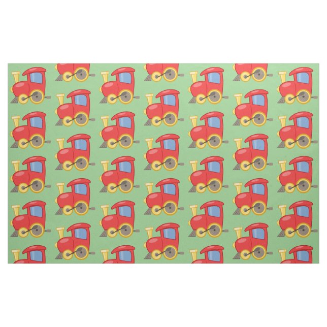 Tela Tejido de tren rojo pequeño ("Cuarto gordo" (fat quarter))