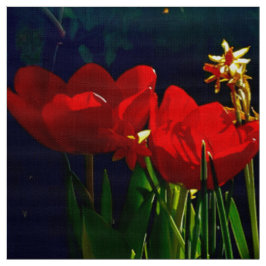 Tela Tejido de tulipán rojo