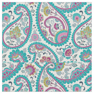 Tela Tejido del patrón Turquesa Persa Boteh Paisley