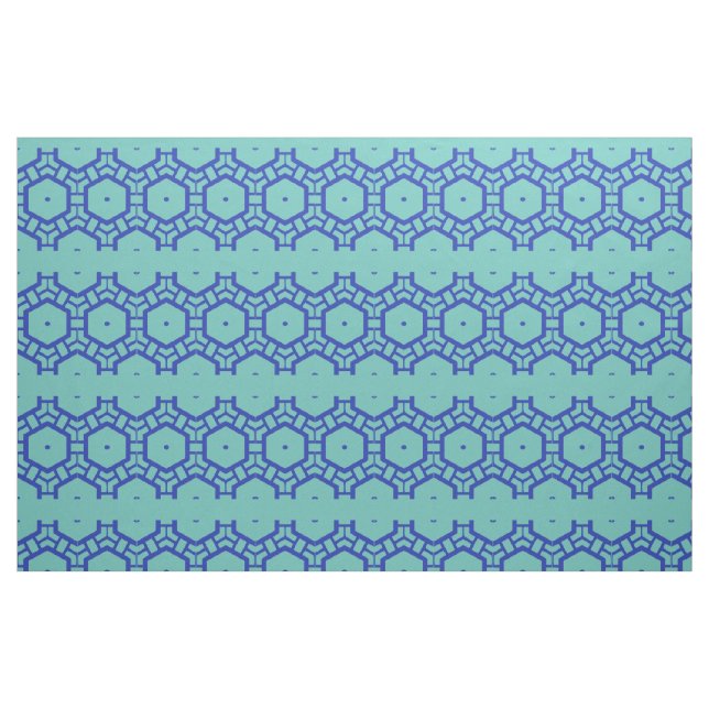Tela Tejido - Filas de Hexagons en azul ("Cuarto gordo" (fat quarter))