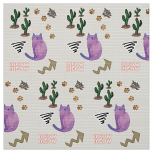 Tela Tejido, Fish Cactus Meow Paws