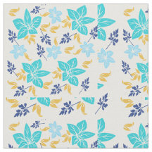 Tejido floral azul