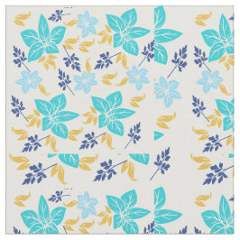 Tela Tejido floral azul