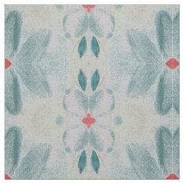 Tela Tejido floral gris y rojo granero verde azulado
