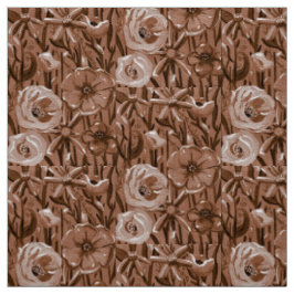 Tela Tejido floral marrón