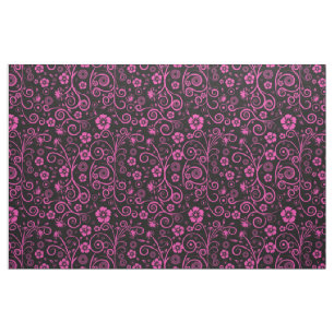 Tela Tejido floral rosado picado