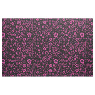 Tela Tejido floral rosado picado