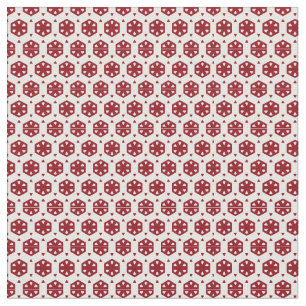 Tela Tejido - Floretas rojas