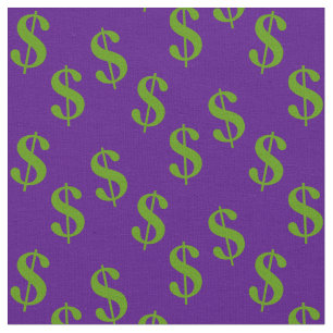 Tela Tejido Índigo púrpura con Rótulos en dólares I