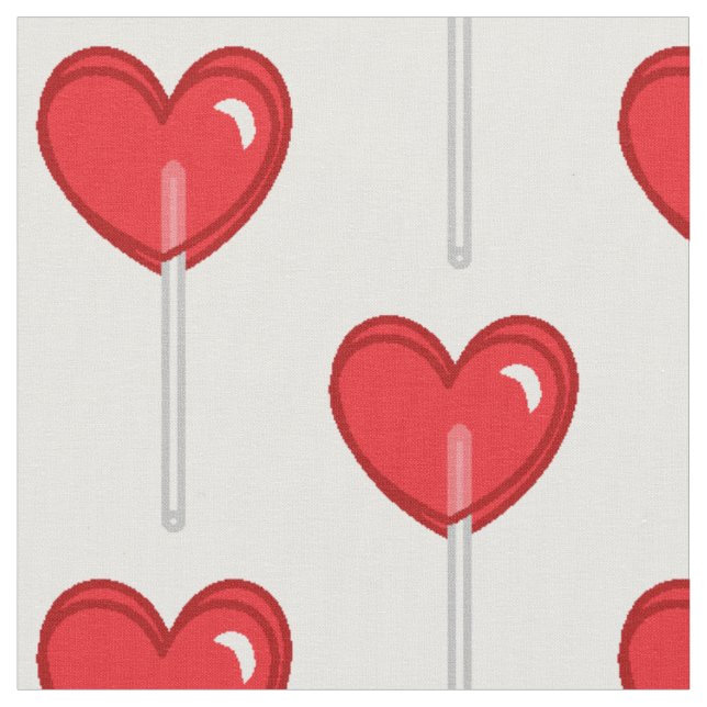 Tela tejido lollipop de corazón rojo (De cerca)