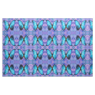 Tela Tejido - Mariposa azul en Hydrangea