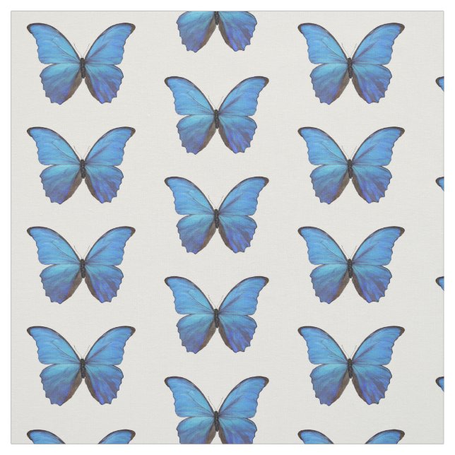 Tela Tejido - Mariposas Morfo Azul (Retal)