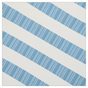Tela Tejido moderno de franjas azul blanco diagonal