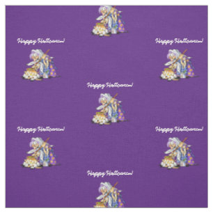 Tela Tejido morado personalizado Feliz Bruja de Hallowe