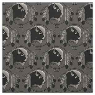 Tela Tejido nativo Tribal Wildlife Art Fabric Buffalo
