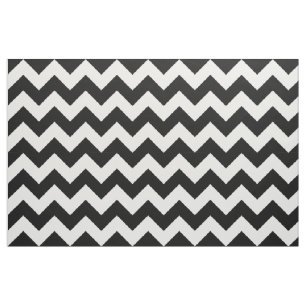 Tela Tejido negro y blanco Chevron Zigzag