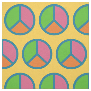 Tela Tejido personalizado de signo de paz colorido