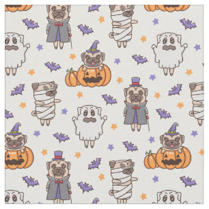 Tela Tejido Pug Halloween