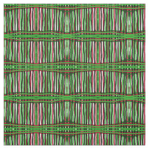 Tela Tejido - Rojo/Verde/Negro/Tejido Blanco