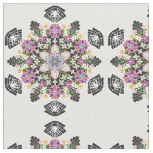 Tela Tejidos capilares florales de arañas mandala