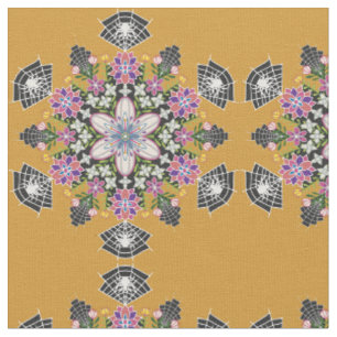 Tela Tejidos capilares florales de arañas mandala