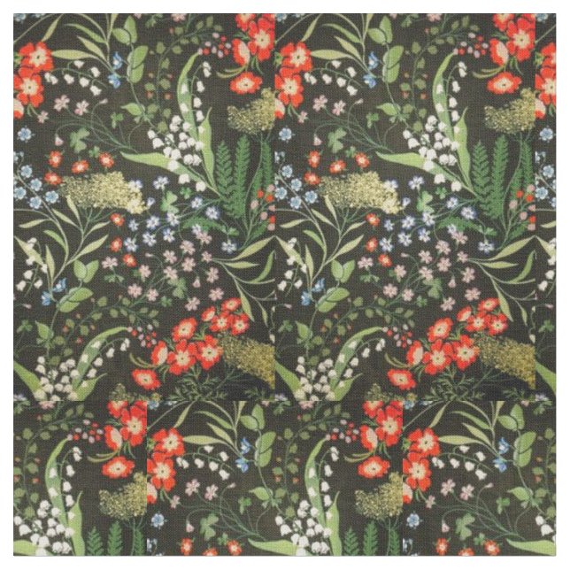 Tela Tejidos de algodón de estampado floral (De cerca)