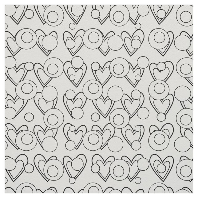 Tela Tejidos de corazón y círculos (Retal)