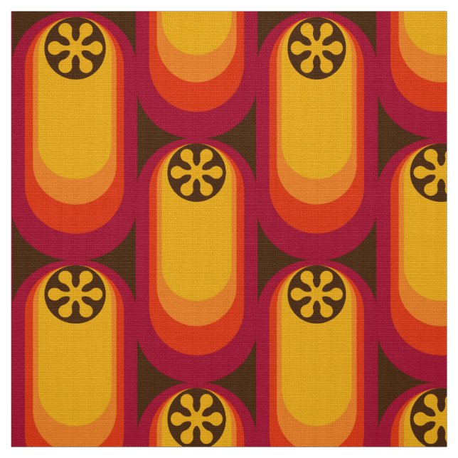 Tela Tejidos de diseño retro de los años 70 (Retal)
