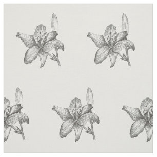 Tela Tejidos de lirio blanco y negro