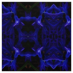 Tela Tejidos de Mandalas azules y negros