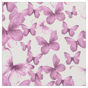 Tela Tejidos de mariposas rosadas