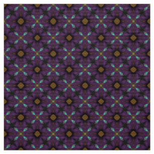 Tela Tejidos de motivos de azulejo de color marrón y az