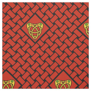 Tela Tejidos de oro/rojo/negro, diamante, nudo celta