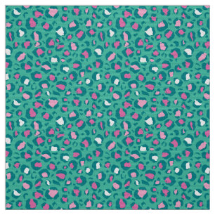 Tela Tejidos de pantera rosa y de menta pastel