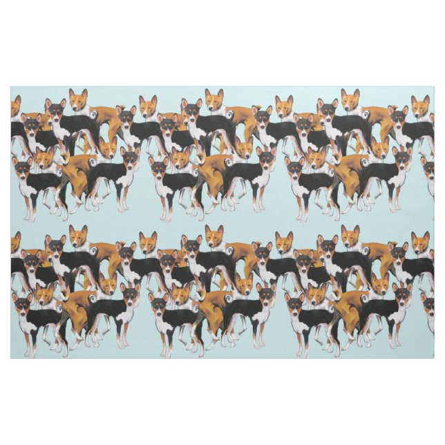 Tela Tejidos de patrón de Basenji ("Cuarto gordo" (fat quarter))