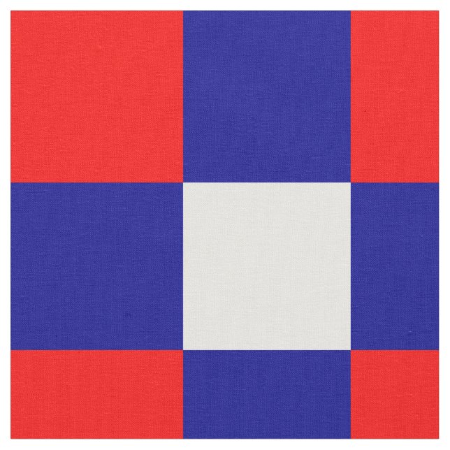Tela Tejidos de patrón de tablero de ajedrez rojo, azul (De cerca)