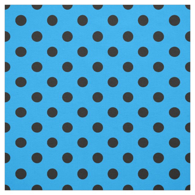 Tela Tejidos de puntos de polka azul negro (Retal)