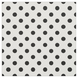Tela Tejidos de puntos de polka blanco negro
