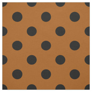 Tela Tejidos de puntos de polka negro marrón