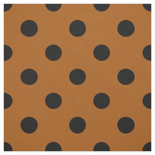 Tela Tejidos de puntos de polka negro marrón (Retal)