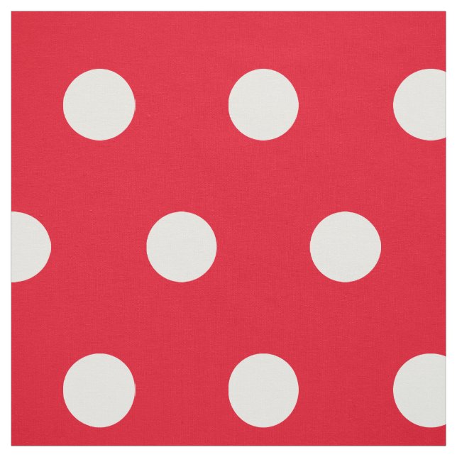 Tela Tejidos de puntos de polka rojo y blanco | PERSONA (Retal)