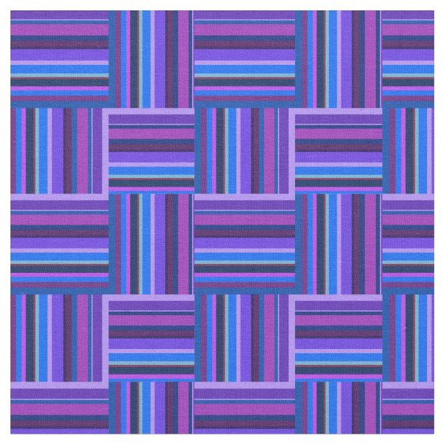Tela Tejidos de rayas azules y violetas (De cerca)