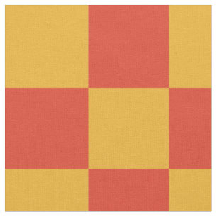 Tela Tejidos de tablero de ajedrez Naranja y amarillo