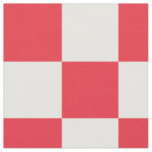 Tela Tejidos de tablero rojo y blanco