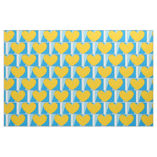 Tela Tela, azul con corazones amarillos
